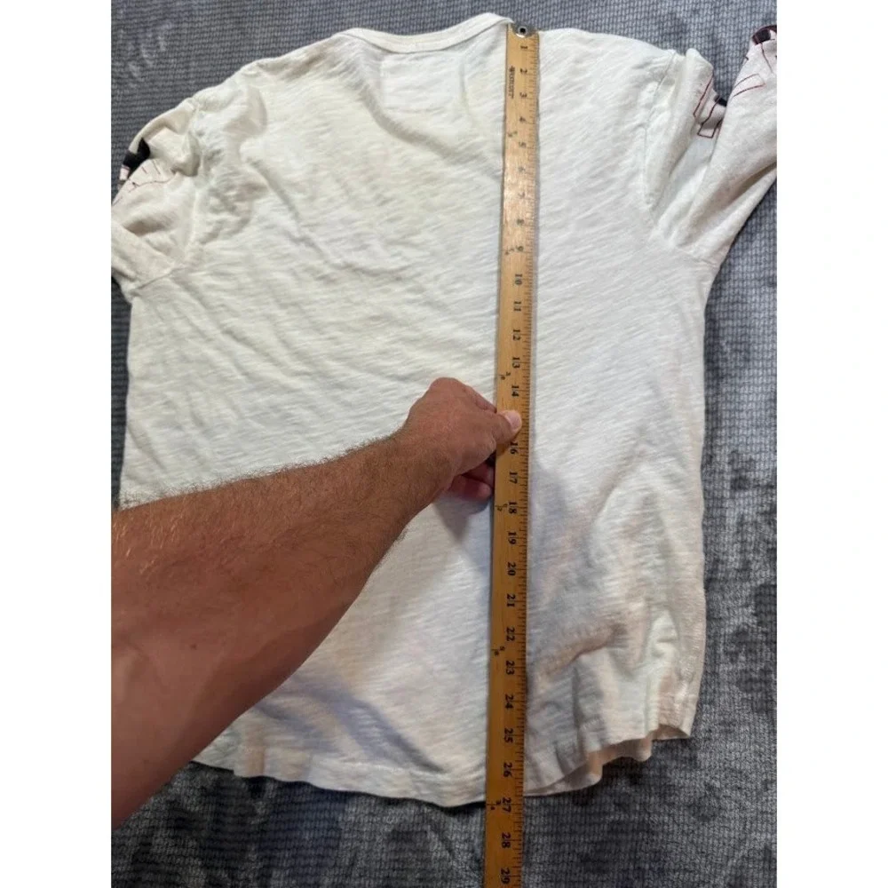 True Religion Mens Long Sleeve Graphic Tee Off‎ White Crafted With Pride Shirt L